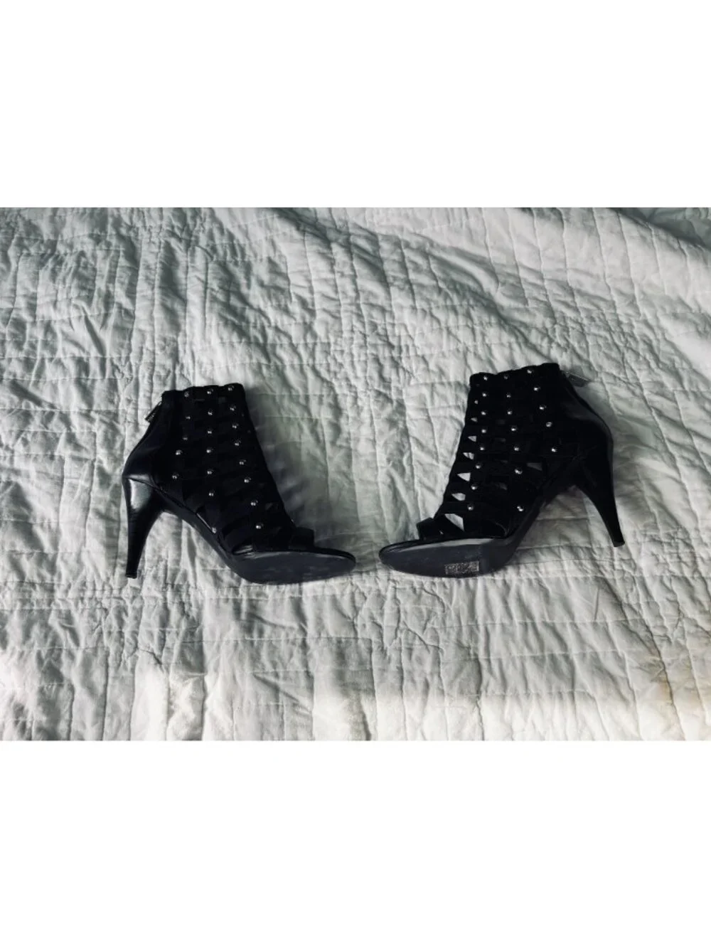 Michael Kors Black Studded Strappy High Heel Sandals Size 10M With Original Box